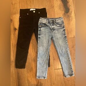 Zara Kids Black Corduroy Pants and Blue Jeans Set - “the regular fit”